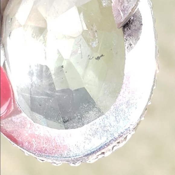 Sterling silver .925 and Pale green gemstone ring - Picture 8 of 8